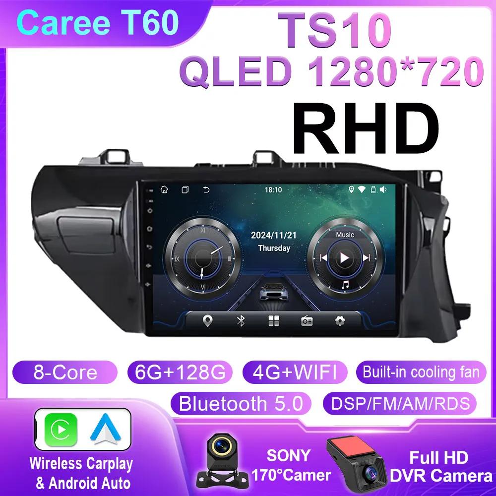 Android 14 Carplay Car Radio For Toyota HILUX REVO VIGO IMV 2016 2017 Navigation GPS Multimedia Player WiFi+4G Stereo Video BT