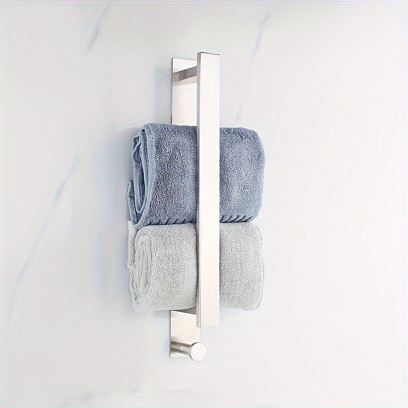 Edelstahl Handtuchstange ohne Bohren mit Haken - Wandmontierte vertikale Stange