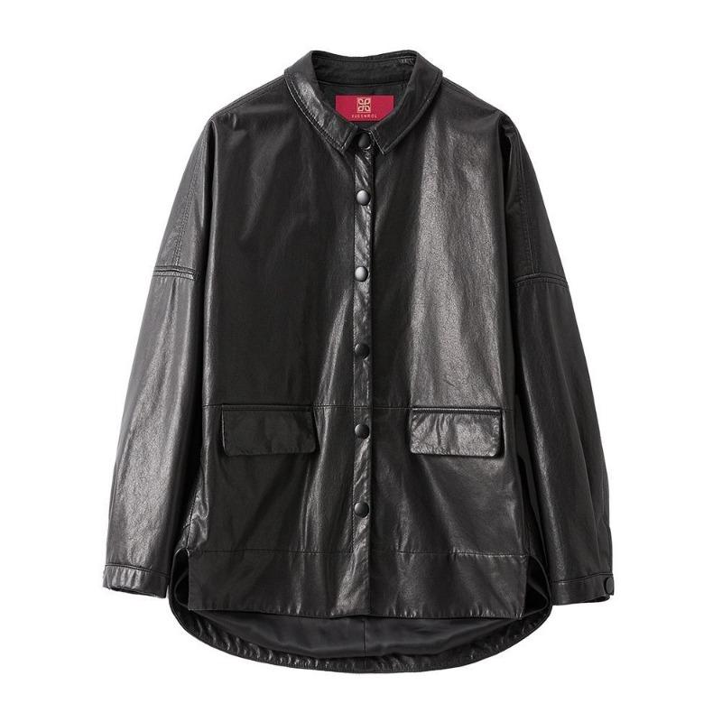 Genuine Leather Clothing Women's Spring and Autumn New Full Vegetable Tanned Sheepskin Lapel Short Loose Large Size Jacket