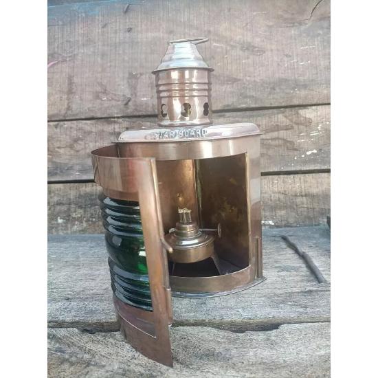 Pair Of Antique Brass Port And Starboard Oil Lantern Handcrafted Authentic Lamp 19th Century Model Replica Lamp