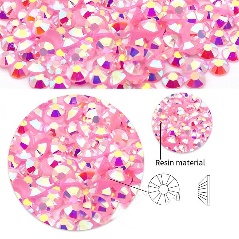 of High-quality Flat Bottomed Resin Diamond Nail Polish Diamond Color DIY Jelly AB 14 Cut Surface Sticking Rhinestone