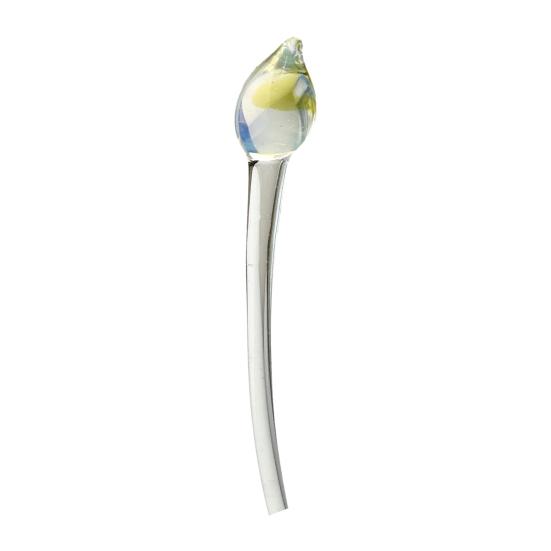 Mini Statuetta Fiore in Vetro Fatto a Mano Bouquet di Loto Finto Cristallo per Arredamento Tavolo Casa Ufficio Regalo per Mamma Moglie