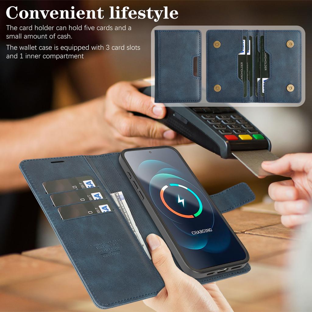 3-in-1 Luxury Leather Wallet Detachable Flip Cover For iPhone 16 15 14 13 12 17 ProMax Plus 17Air 16e Magsafe Credit Card Wallet