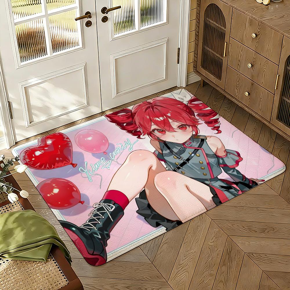 K-Kasane Teto Pink American Floor Mat Soft Thickened Absorbent Non-Slip Bedroom Living Room Door Mat Home Decor Flannel Rugs