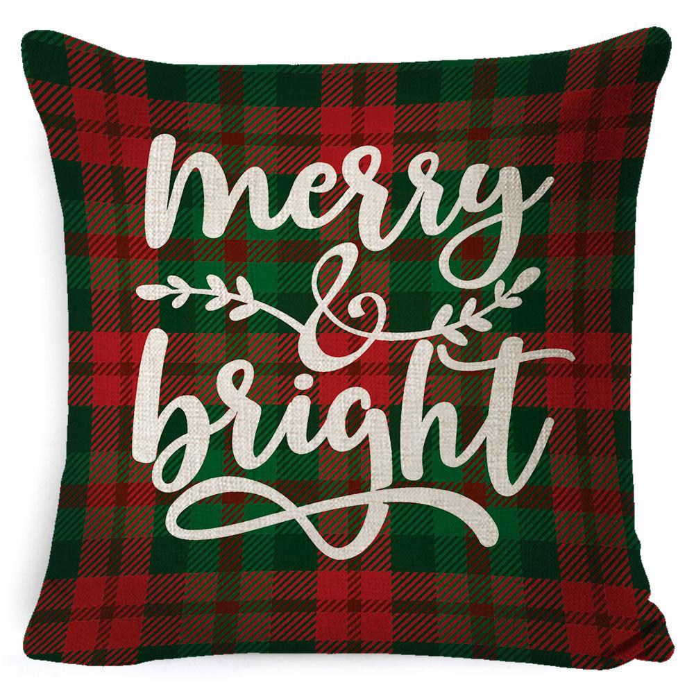 Christmas Pillowcase Gray and White Plaid Office Lumbar Support Home Bedside Cushion Car Neck Cushion