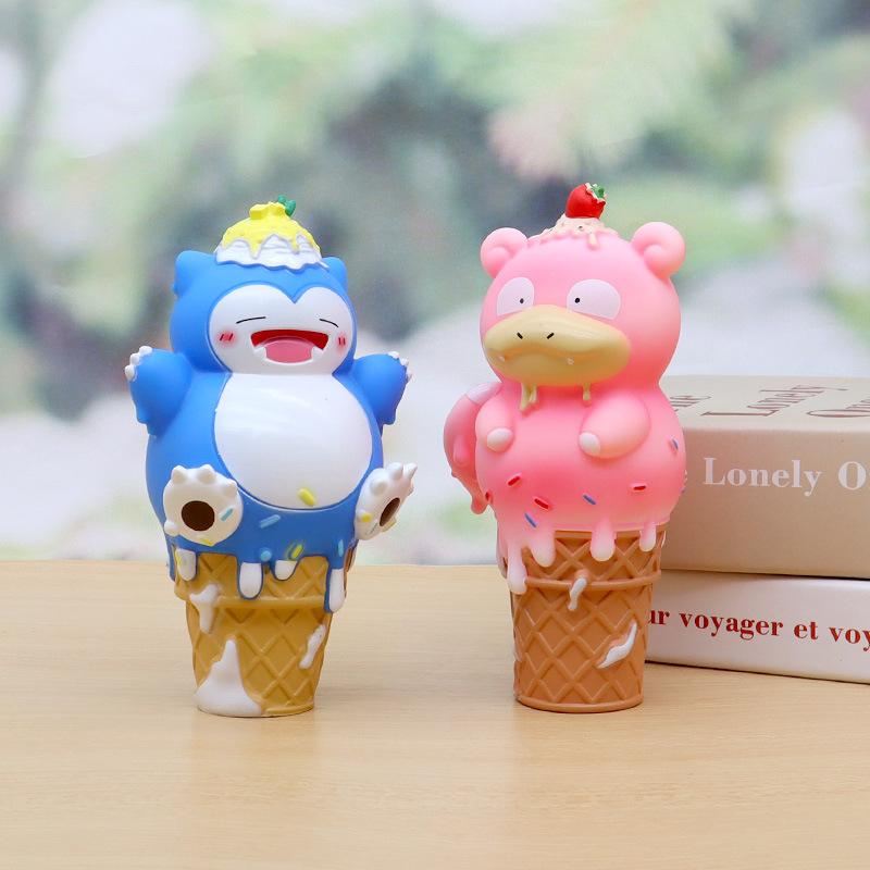 1 Piece Anime Ice Cream Pikachu Pokemon Figure Model Gifts Collectible Figurines for Kids About 15cm