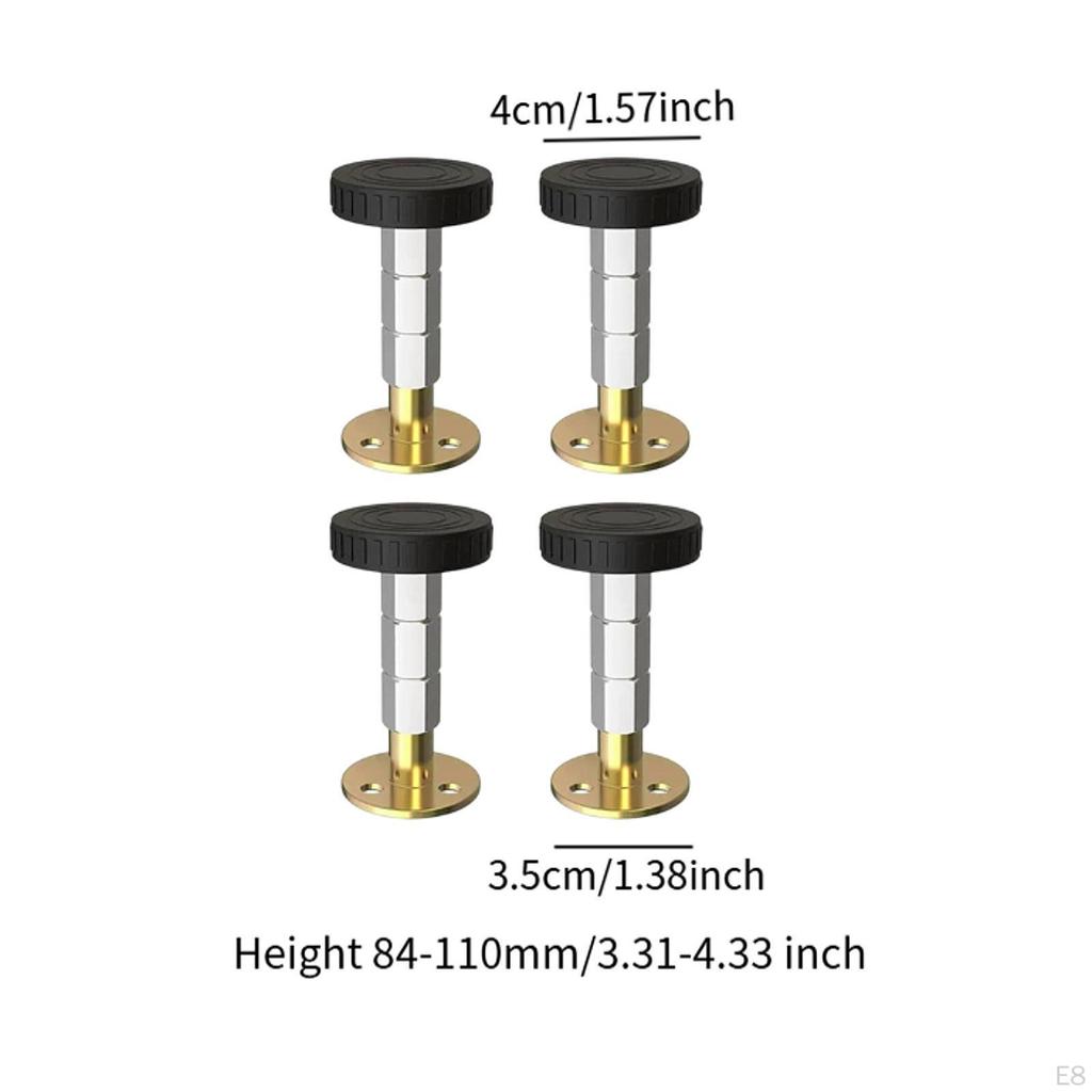 4 Pieces Headboard Stoppers Bed Frame Holder Adjustable Height Stabilizers for Cabinets
