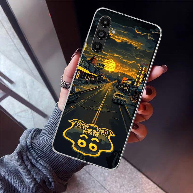 

America Route 66 Phone Case For Samsung Galaxy A17 A16 A15 A14 A13 A57 A56 A55 A54 A53 A37 A36 A35 A34 A33 A26 A25 A24 A23 Galax Samsung A37