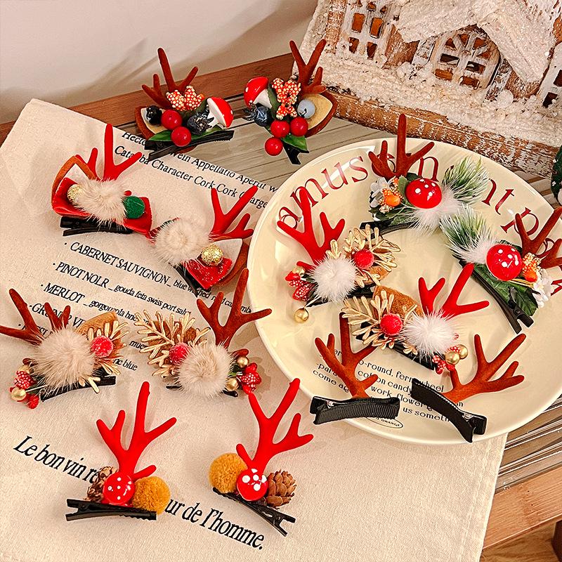 Mori Style Reindeer Antler Hair Clips for Adults - Festive Christmas Party Accessories