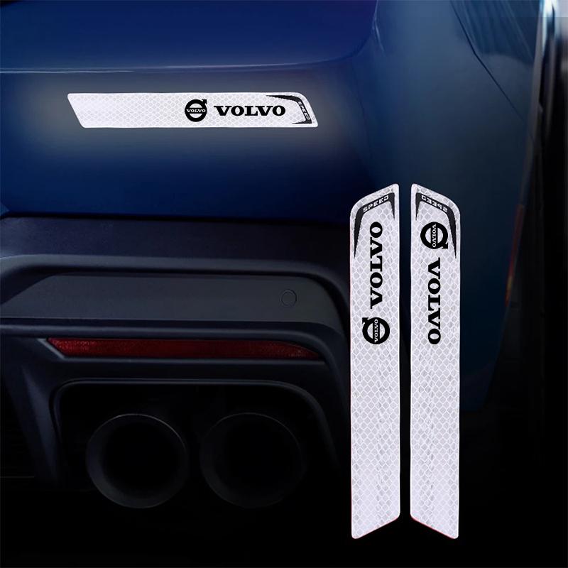 

2Pcs Rear Bumper Reflective Anti-Collision Strips for Volvo XC90 XC60 V50 S60 V70 , High Visibility Night Safety Warning Sticker білий