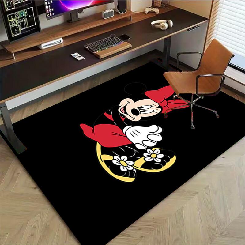 Minnie Mouse Floral Pose Carpet For Playroom Bedroom Living Room Sofa Home Decorkids Game Area Rug Nonslip Floor Mat