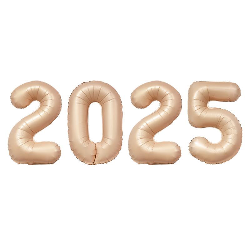 Digital Balloon 2025 Aluminum Film Set New Year'S Decoration Arrangement 16 Inches 32 Inches 40 Inches Digital Combination Independent Packaging