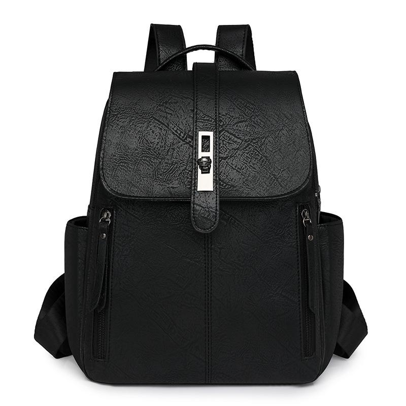 

Backpack Retro Casual Large-capacity Schoolbag Backpack Print Fashionable and Trendy Large Bag чорний