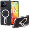 Silicone Case - E.F.CONNECTION - For Xiaomi Redmi 12C - Shockproof Silicone - Transparent - Foldable Magnetic Stand