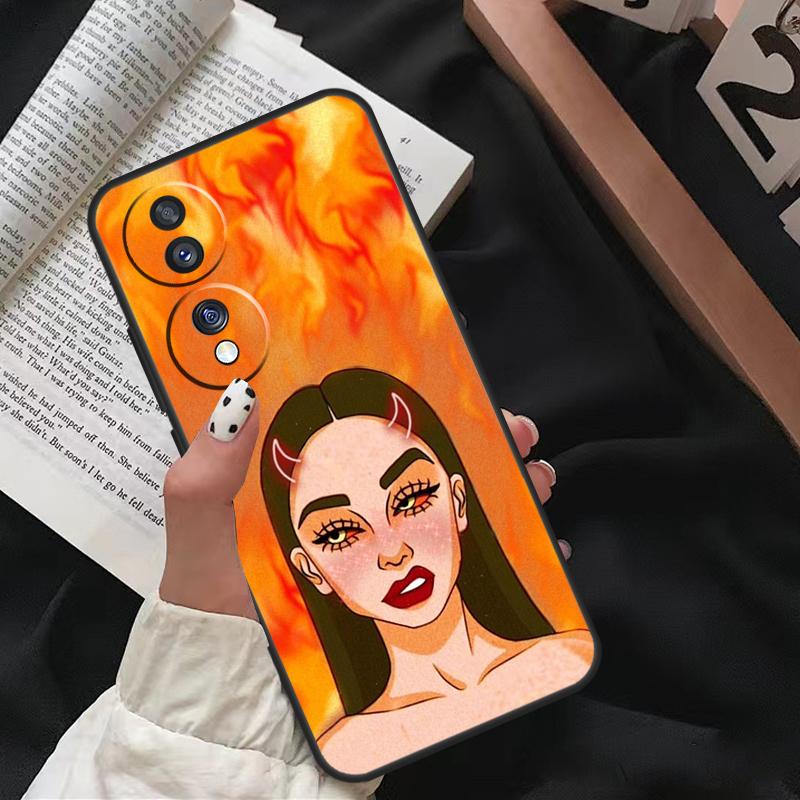 Aesthetic Devil Woman Bad Girl For Honor Magic 8 Pro 7 5 6 Lite Case For Honor 400 200 70 50 X8c X8b X9a X9b X9c X9d Win RT