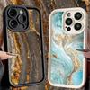 Phone Case for iPhone 17 Air 16E 15 16 Pro Max Gold Granite Marble Pattern Cover 14 Plus 13 12 Mini Soft Shell Silicone Fundas