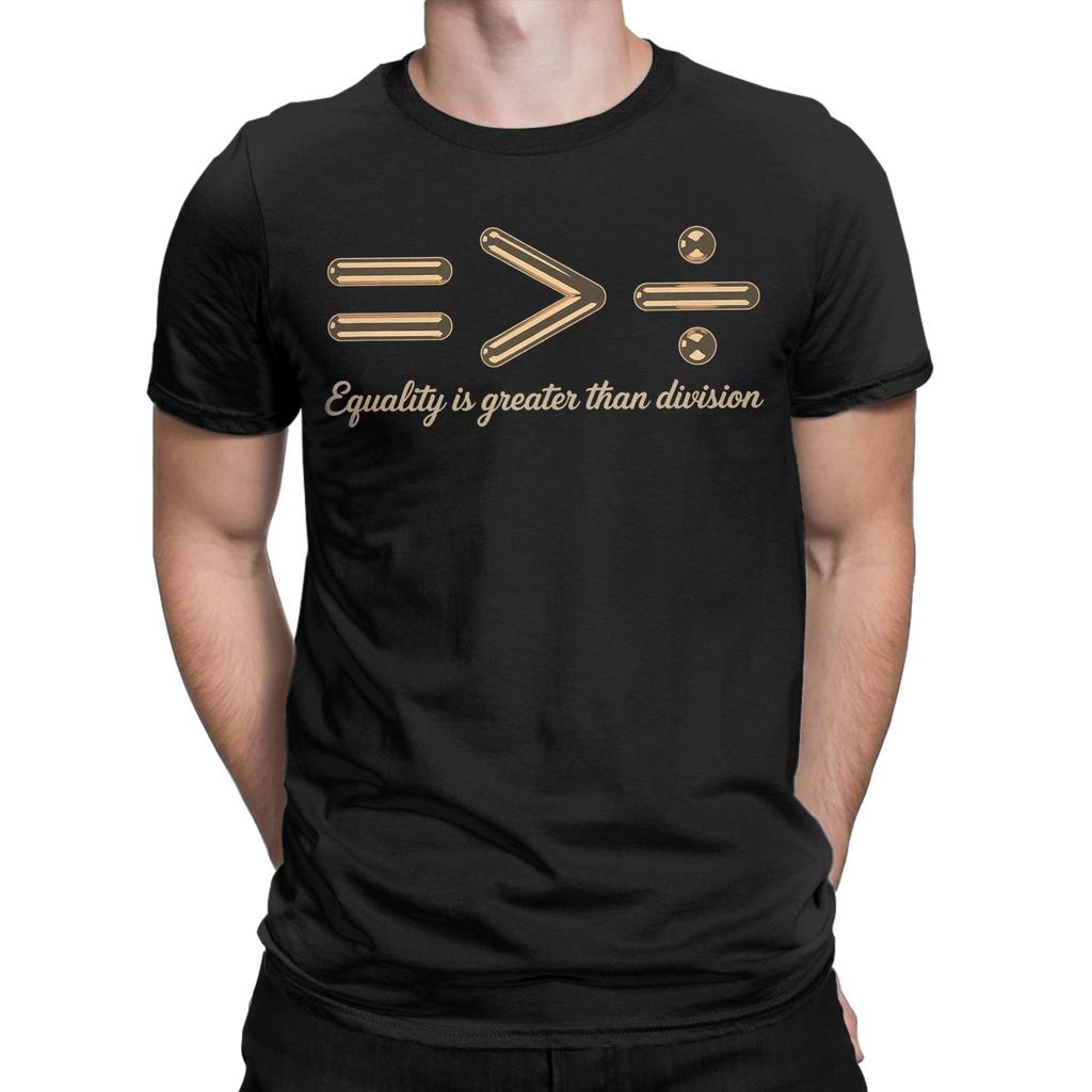 Men TShirt Equality is Greater Than Division Black History Month 100 Cotton Tees Short Sleeve T Shirts Clothes Printing