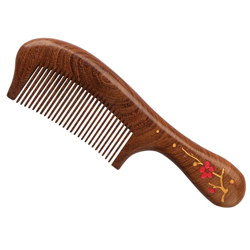 Black Gold Sandalwood Comb with Free Engraving - Hand-Painted Wooden Comb In High-End Gift Box, Perfect for Nurse's Day