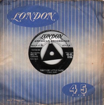 7inch Record RITCHIE VALENS - That's My Little Suzie 45HL8886 London Records, 1958 UK Rock Used