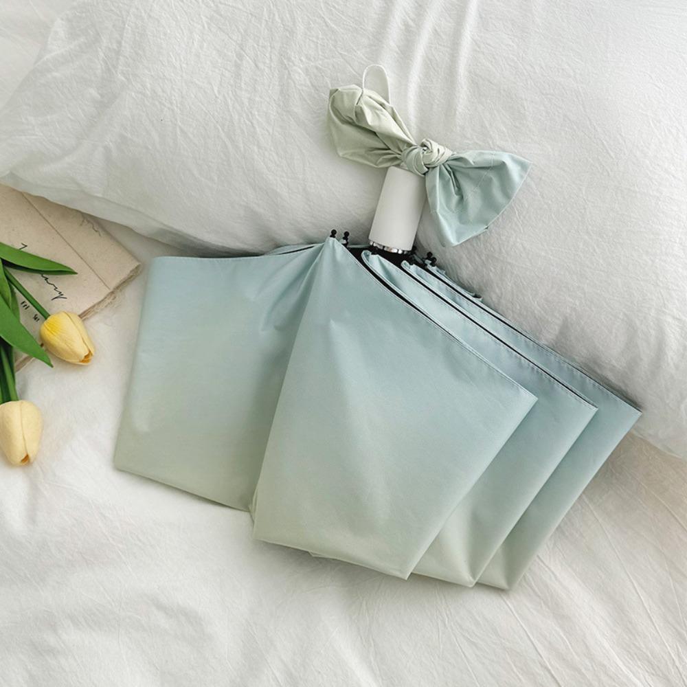 Guarda-chuva de Sol Compacto Dobrável em 3 com Laço Tipo Sal Gradiente Preto Revestido Proteção Proteção UV Guarda-chuva de Sol Dobrável UPF 50+