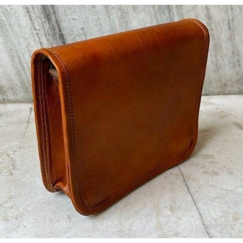 Pravá prémiová kůže Klopová crossbody unisex messenger taška.