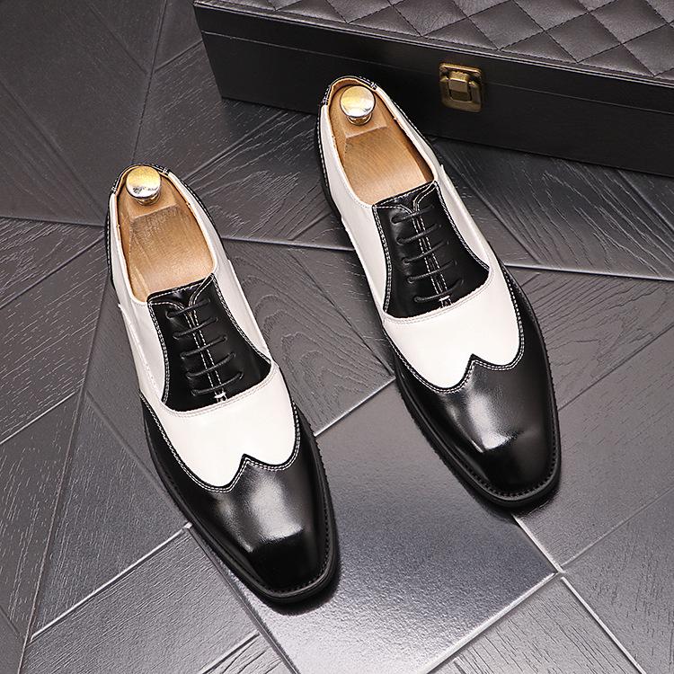 2025 Men's Pointed Toe Leather Dress Shoes - British Style, Height Increasing, Ideal for Business, Casual Wear, or Weddings.