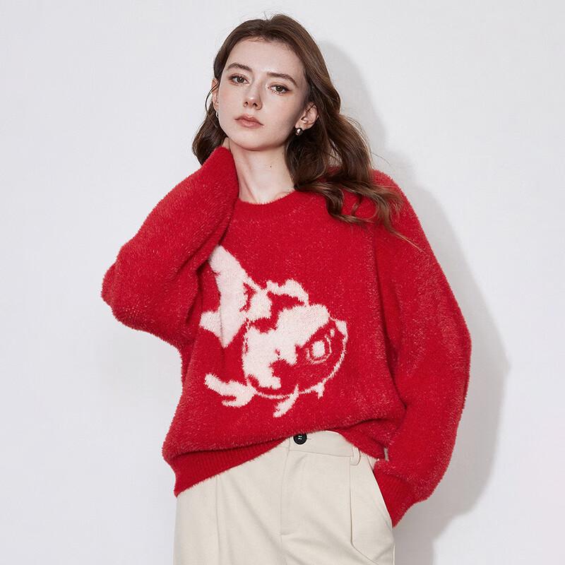 Chuyu Women's Lucky Koi New Chinese Style Knit Sweater