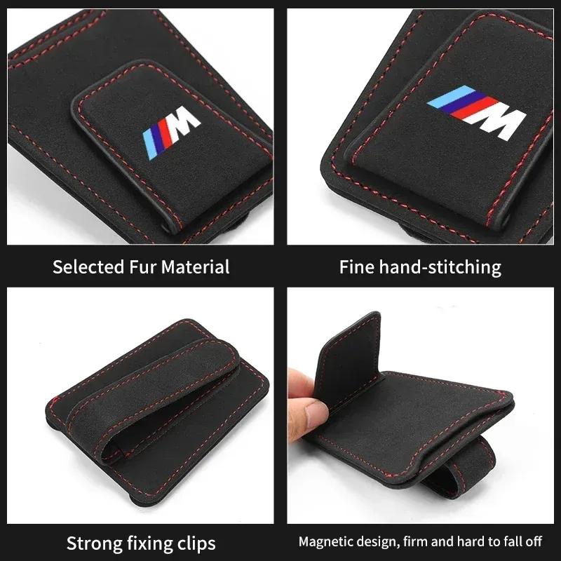 -Car Glasses Clip Sun Visor Card Glasses Holder Cars Accessories For BMW Motorsport X1 X3 X5 E39 E46 E90 F20 E60 F30 E36 F10 E87