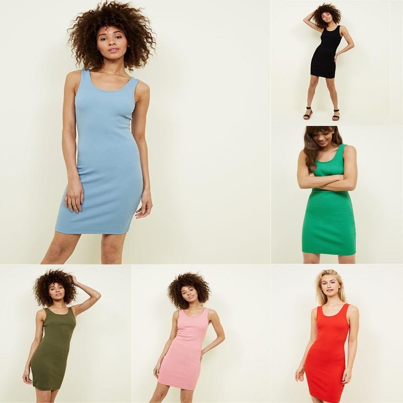 Women's Extra Long Tank Top Seamless Basic Tunic Soft Comfortable Casual Slip Dress