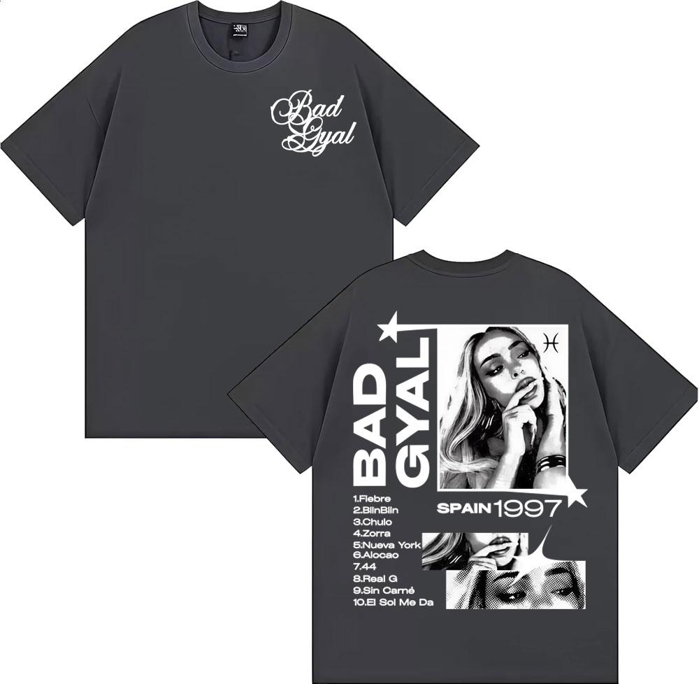 Singer Bad Gyal Album Tour 2025 Graphic T Shirts Unisex Women Harajuku Hip Hop Street Tshirt 100 Cotton Comfort Oversized T Shirt
