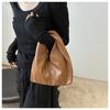 Minimalist Faux Leather Crescent Bag for Women Fashionable Handheld Shoulder Purse Trendy Daily Clutch CLE