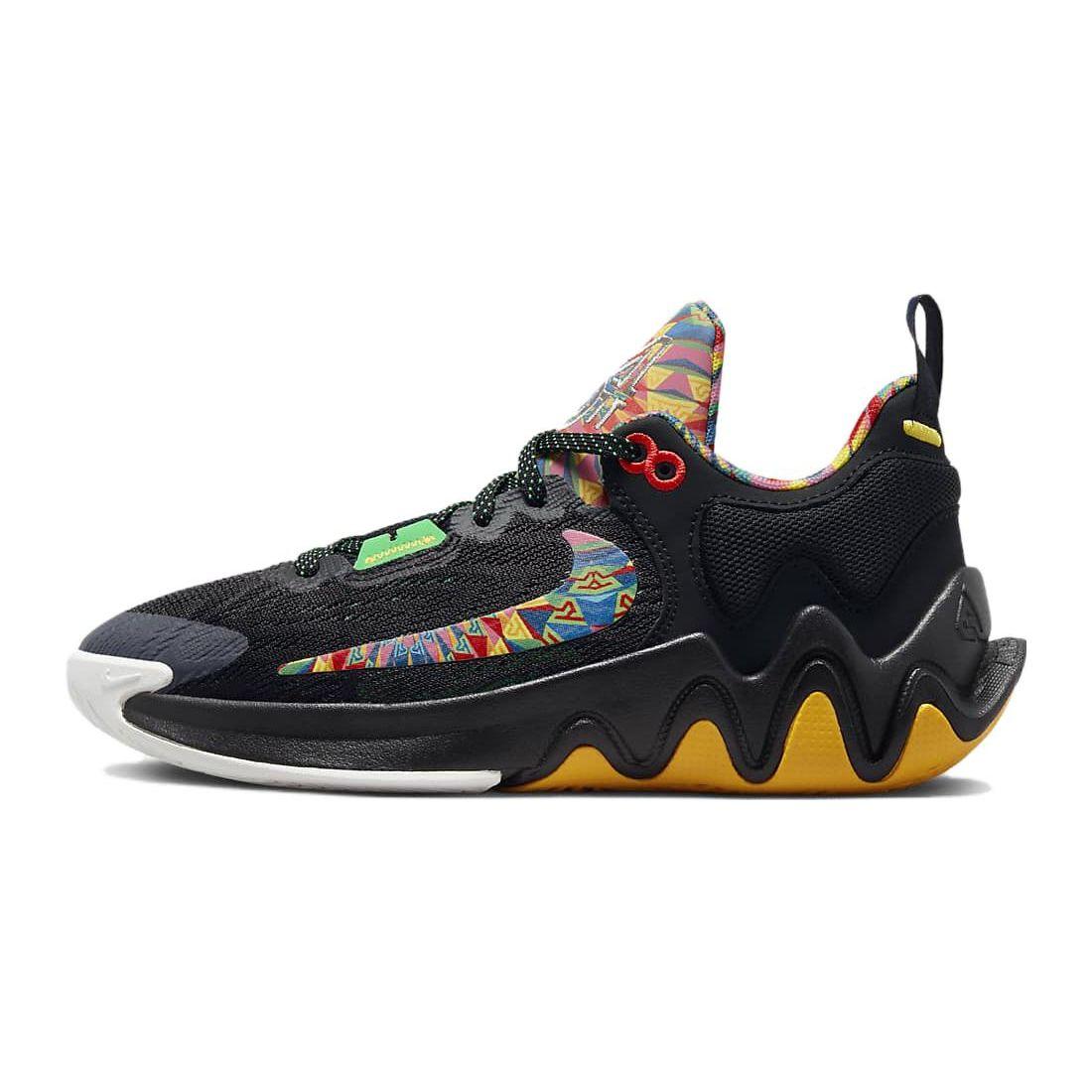 

Nike Giannis Immortality 2 GS Kaleidoscope Black Electric Algae University Gold Pink Glow Basketball Shoes DQ1943-002 40