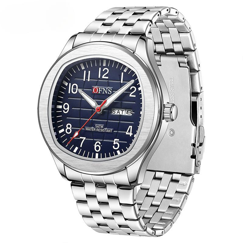Steel Band Quartz Watch, Fashionable Multifunctional Chronograph Quartz Watch, Casual Men's Watch