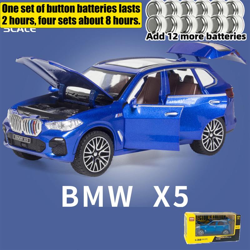 1:32 BMW X5 SUV Legierung Off Road Diecast Modell Simulation Sound Licht Spielzeug Trendiges Dekorationsobjekt Geburtstagsgeschenk Für Freunde