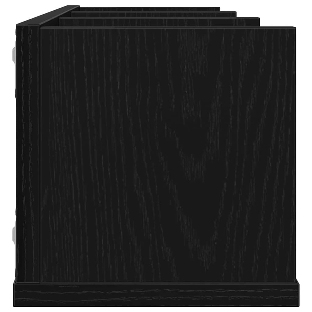 Wall Shelf Black Oak Effect 75 x 18 x 18 cm Wood Based Material
