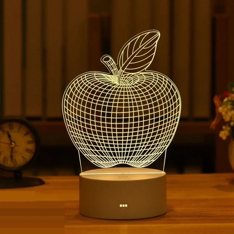 Heart Love Acrylic 3D Night Light USB DIY Kids Bedroom Night Lamp for Valentine's Day Decor Christmas Wedding Cute Gifts 2023