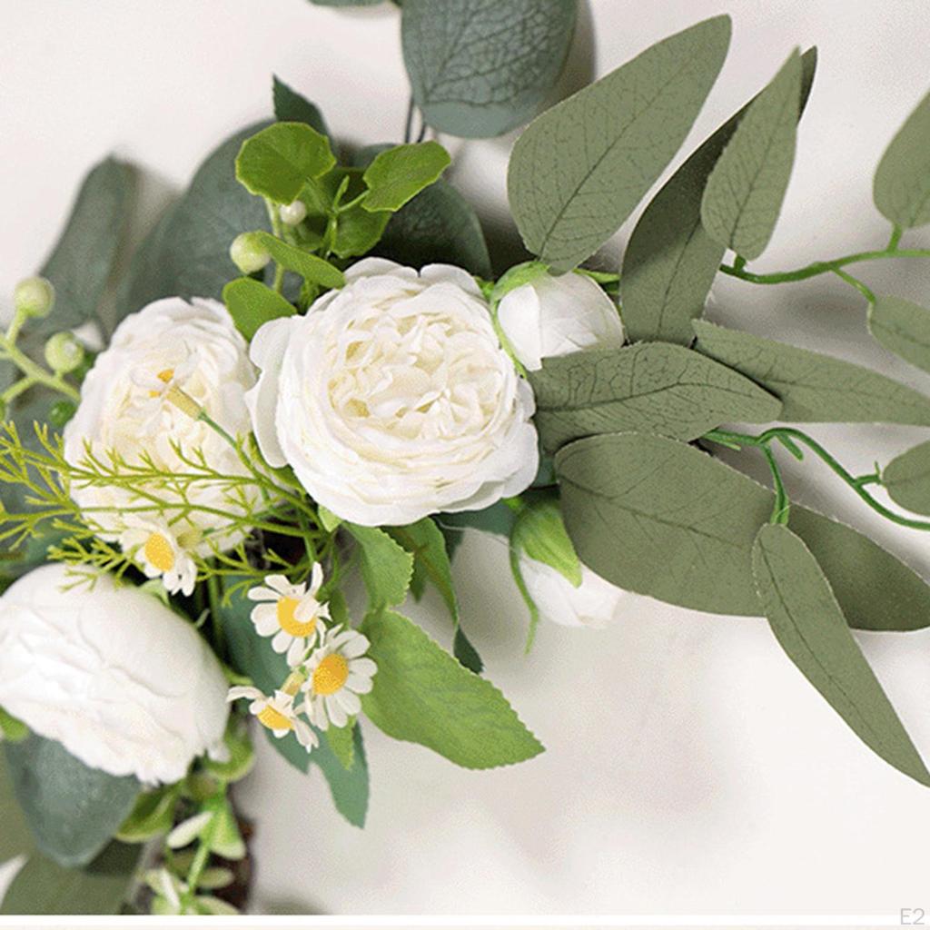 2 stycken bröllopsbågeblommor Rustik dekorativ handgjord pion konstgjord blombyte för ytterdörr
