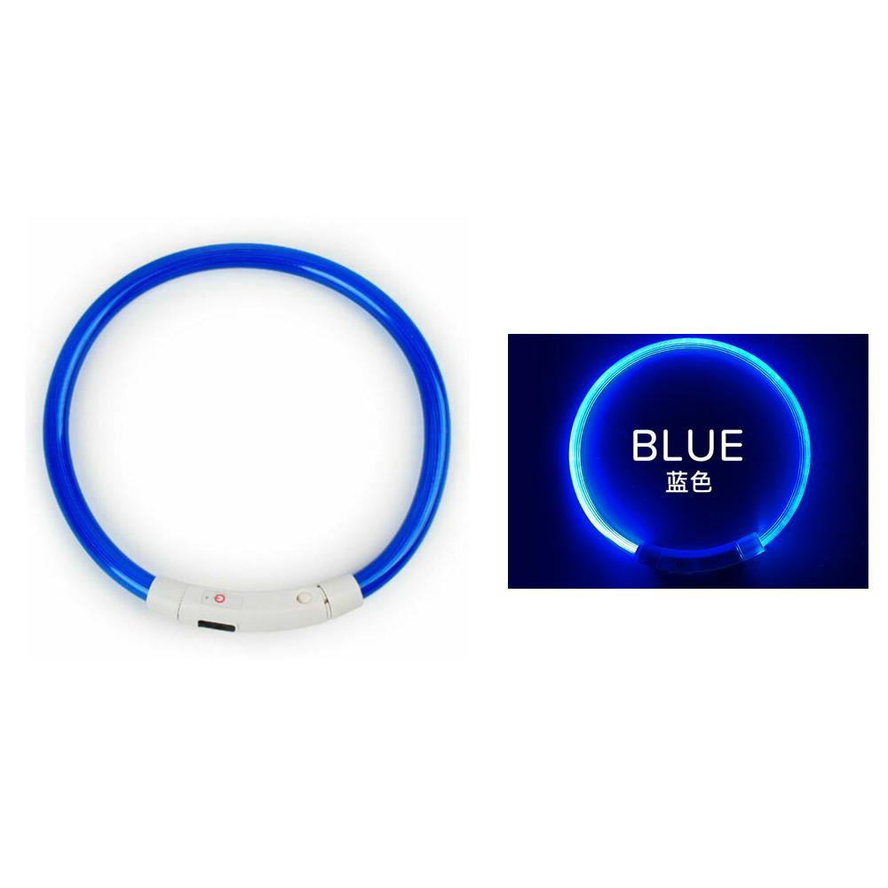 Led Glowing Dog Collar 3/Light Modes Luminous Night Charge Light 50Cm Prevention Pet Rechargea Safety Flashing Glow Dc5V Usb Red