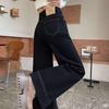 Trendy American Wide-Leg Jeans: Autumn/Winter Straight-Leg Floor-Length Pants for Plus-Size Women