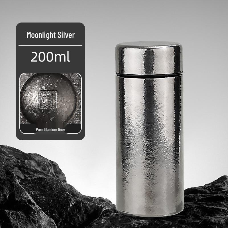 Luxury Compact Titanium Insulated Water Bottle - High-End, Portable, Mini Men s Cup 200ML