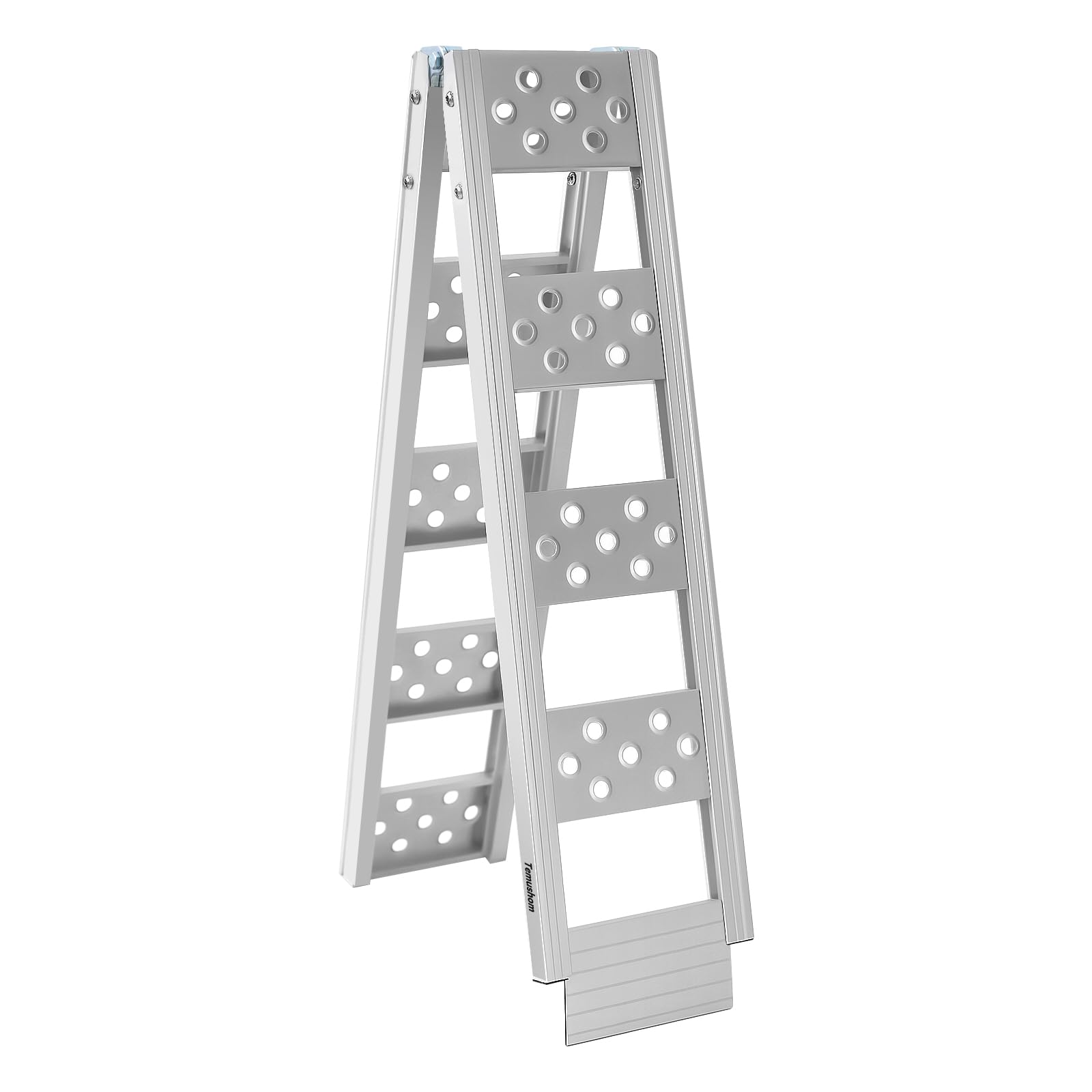 

Temushom Aluminum Ladder 180cm 200kg Weight Foldable Bike for Lawn Snow and Buggies Rail, Long, Capacity, Ramp, Non-Slip, Durable, Lightweight,