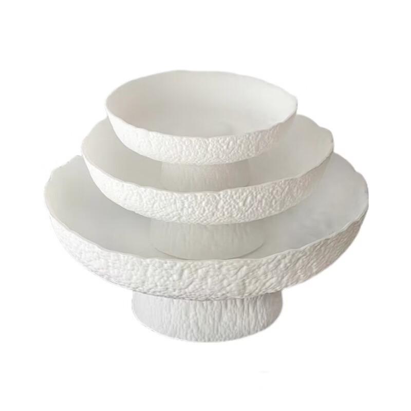 Frosted Glass Pedestal Fruit & Snack Plate