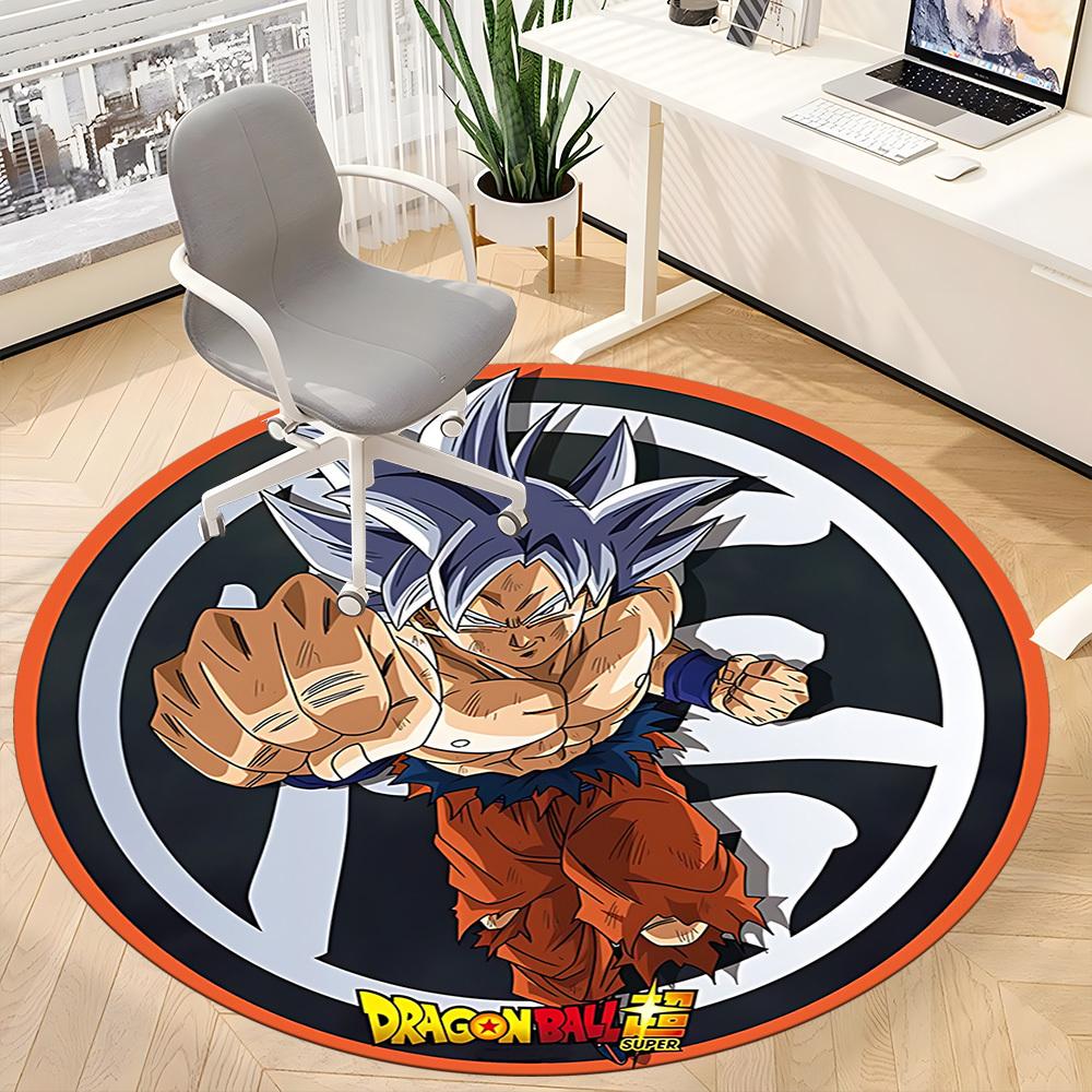 1PC Dragon Ball, Goku Office Round Rug Perfect for Office Non-Slip Backing, Decorative Floor Mat yy250916027