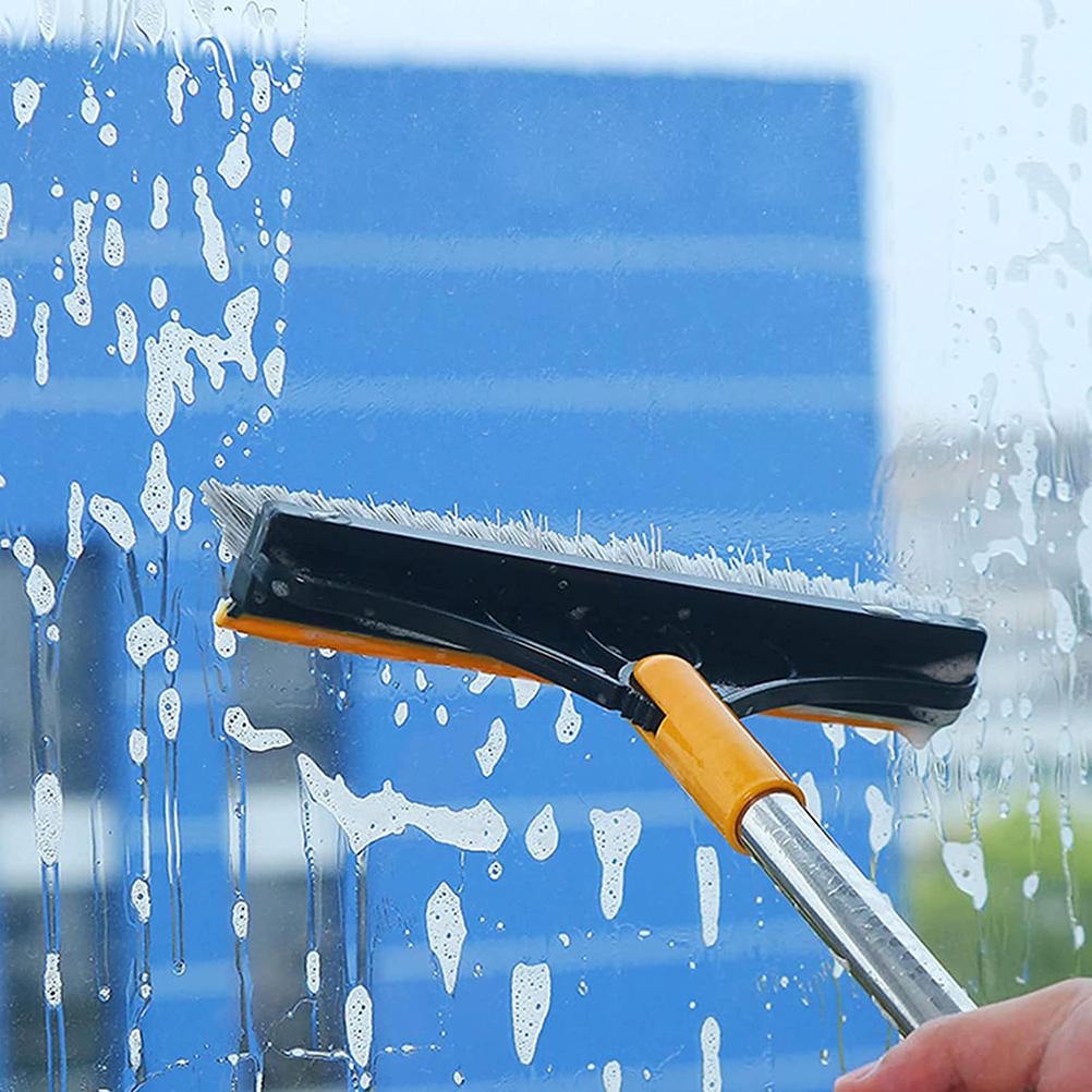 Floor Scrub Brush with Detachable Long Handle 120 degrees  Rotating Shower Floor Scrubber Household