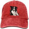 Border Collie Erwachsener Verstellbare Denim Baumwolle Dad Hat Baseballkappen Rote Modehüte für Damen Unisex