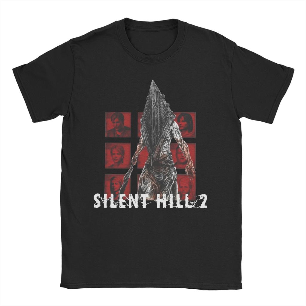 Herren Damen Silent Hill T-Shirts Horror Spiel Reine Baumwolle Kleidung Lässig Kurzarm Rundhals T-Shirts Übergröße T-Shirts