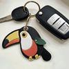 Keychain Pendant Imitation Leather Colorful Toucan Shape Key Chain with Universal