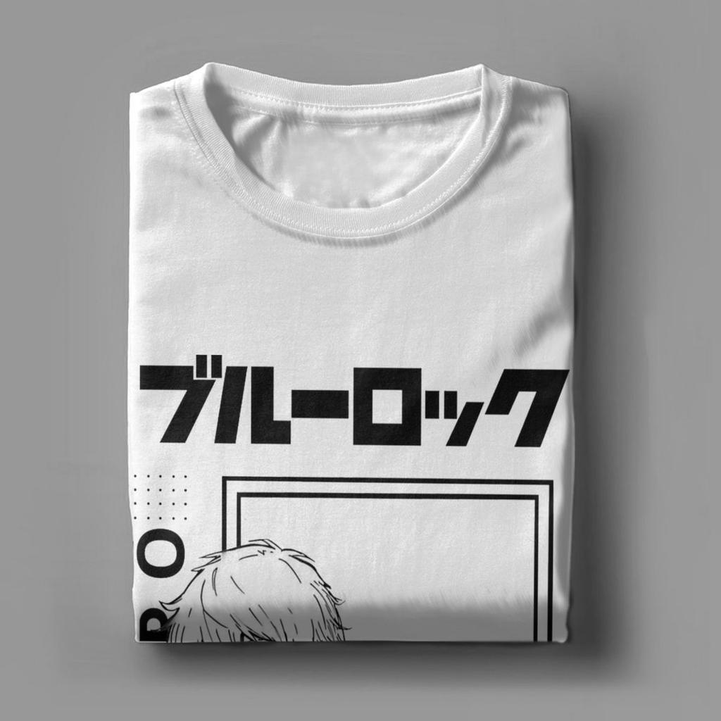 Novelty Nagi Seishiro Blue Lock T-Shirts for Men Round Collar Pure Cotton T Shirts Short Sleeve Tee Shirt Unique Tops