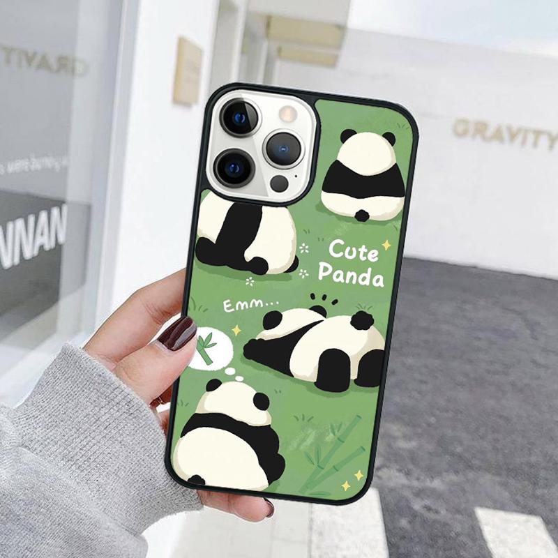 China Panda Creative Hard Phone Case For iPhone 17 Air 15 16 Cover  11 13 14 Pro Max 12 Plus Max Fundas