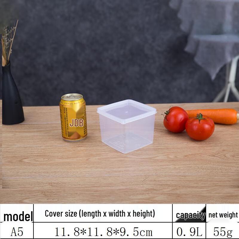 HANDUNYOU A5 Plastic Food Storage Containers (3-Pack, 0.9L)